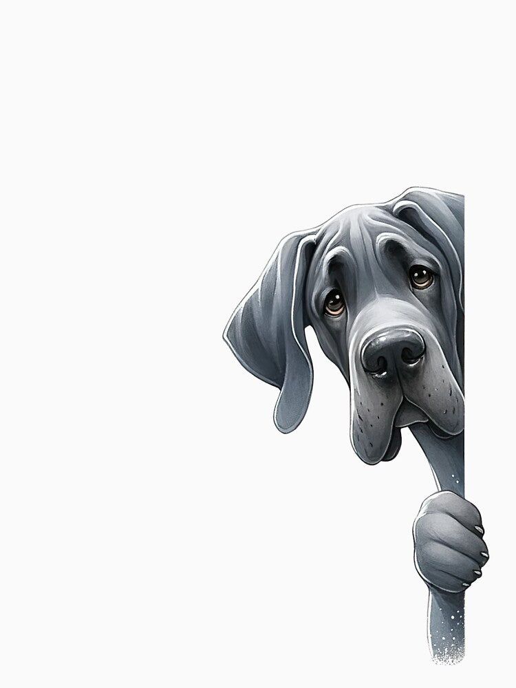 Peeking Great Dane - Black by FoxfireStardust