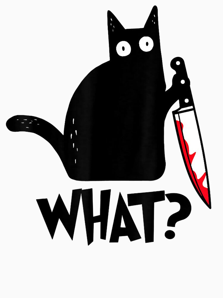 Cat What Black Cat, Murderous Cat With Knife by Ramon-Hodges-48