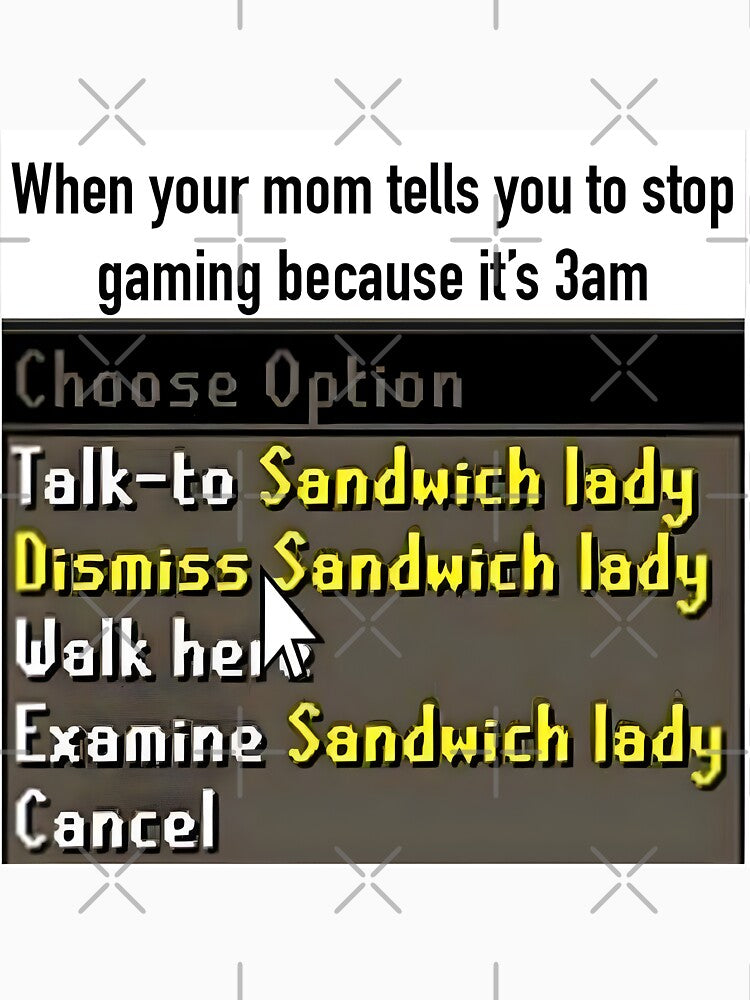 Dismiss sandwich lady runescape shirt by itslunchtime