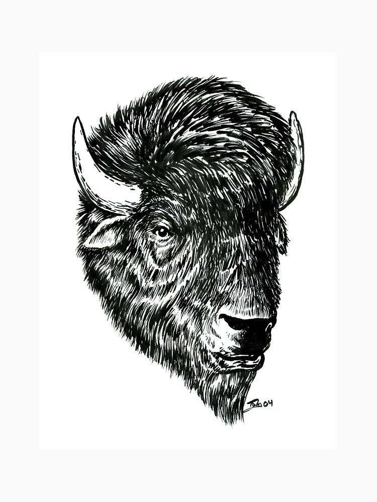 Wild Bison Buffalo Head by Critter Nation
