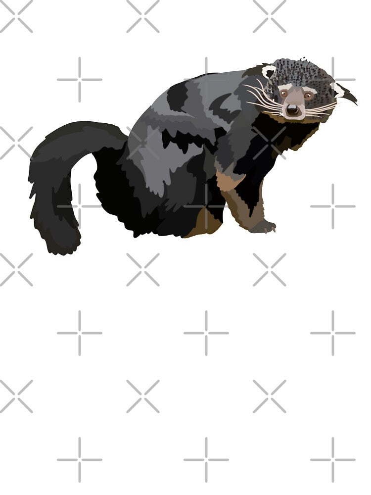 B is for Binturong,Binturong Illustration – Curious and Unique Southeast Asian Mammal Artwork by PrettylittlepastelUk
