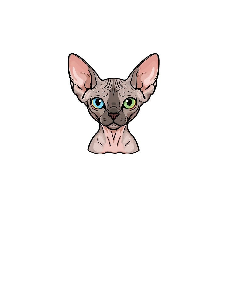 Sphynx cat multicolor eyes by Line & Prime Paws