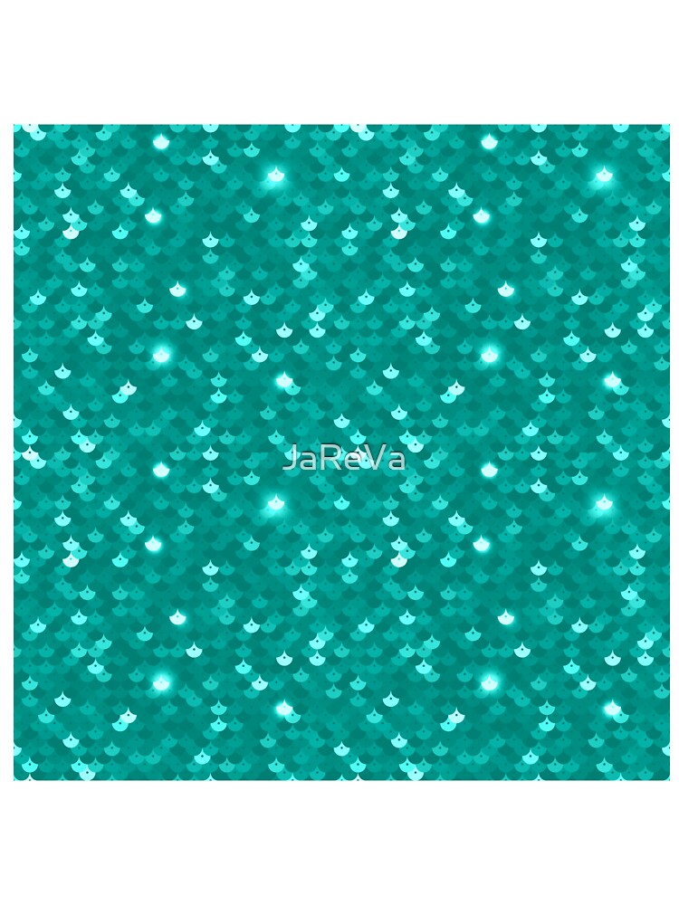 Printed image of sparkling azure Mermaid Tail Scales - seamless pattern by JaReVa