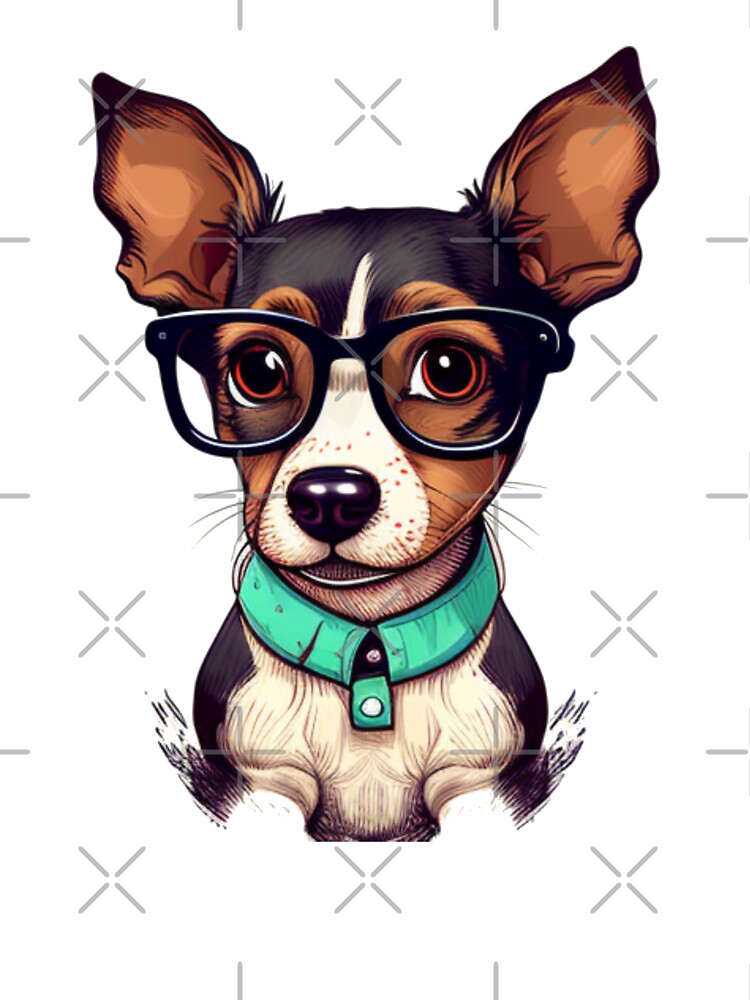 Funny dog with glasses funny cute decorative dog for dog lovers by RSDESIGNSteam
