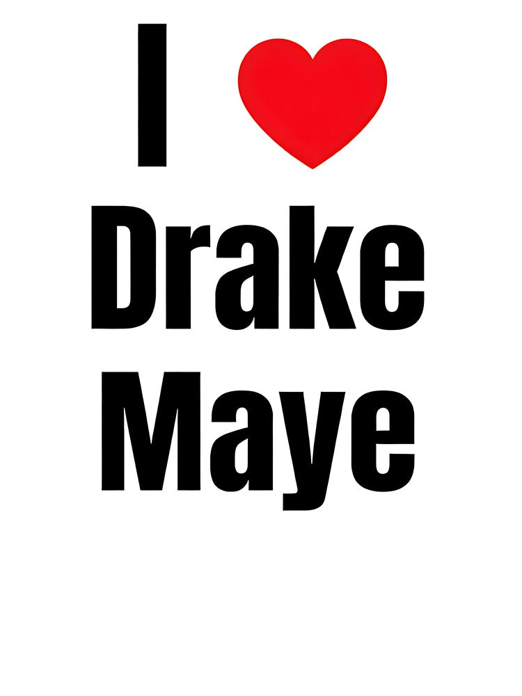 I Love Drake Maye Football Bold Heart Statement by NiaAnglade