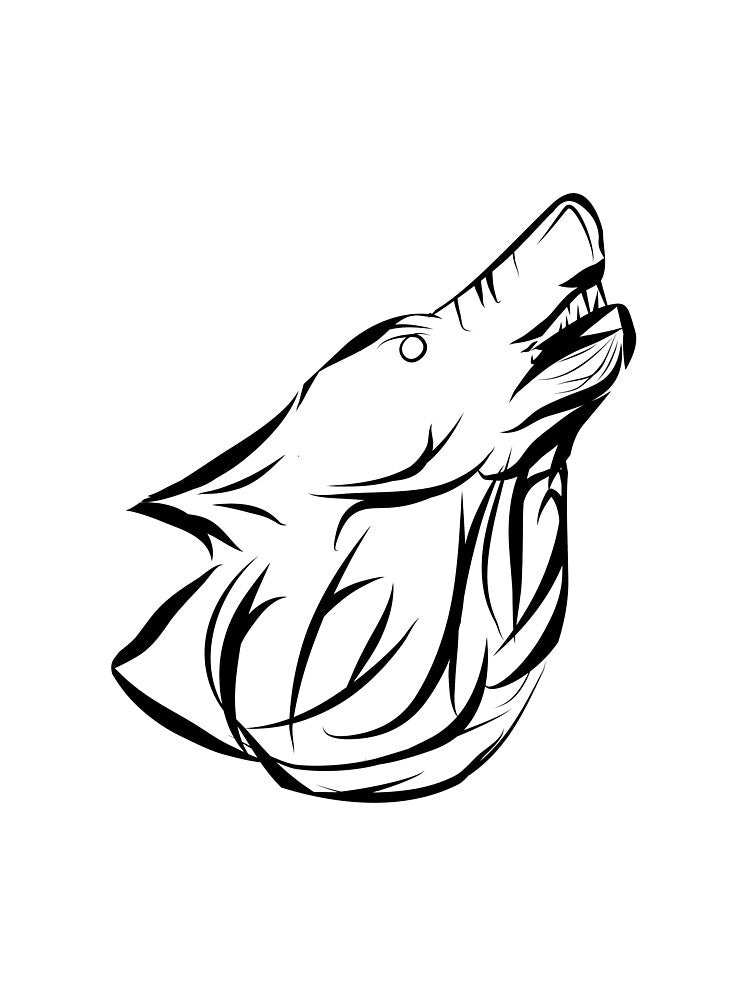 Tribal Howling Wolf by faishalwira