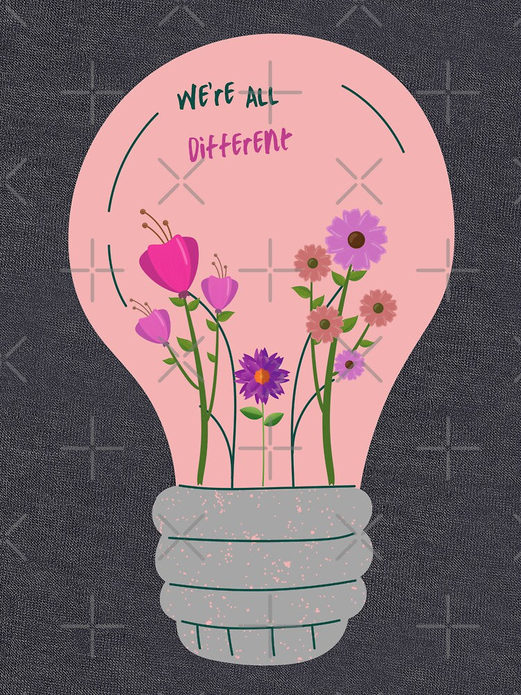 We're All Different - Light Bulb Design by hopescoliosis