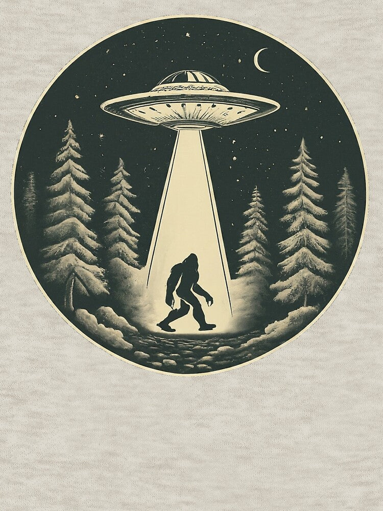 Vintage Bigfoot UFO Abduction by WolfeTEES