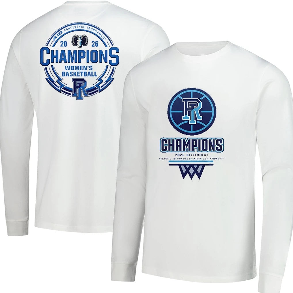 Rhode Island Rams Women’s Basketball 2026 A-10 Conference Tournament Champions T-Shirt