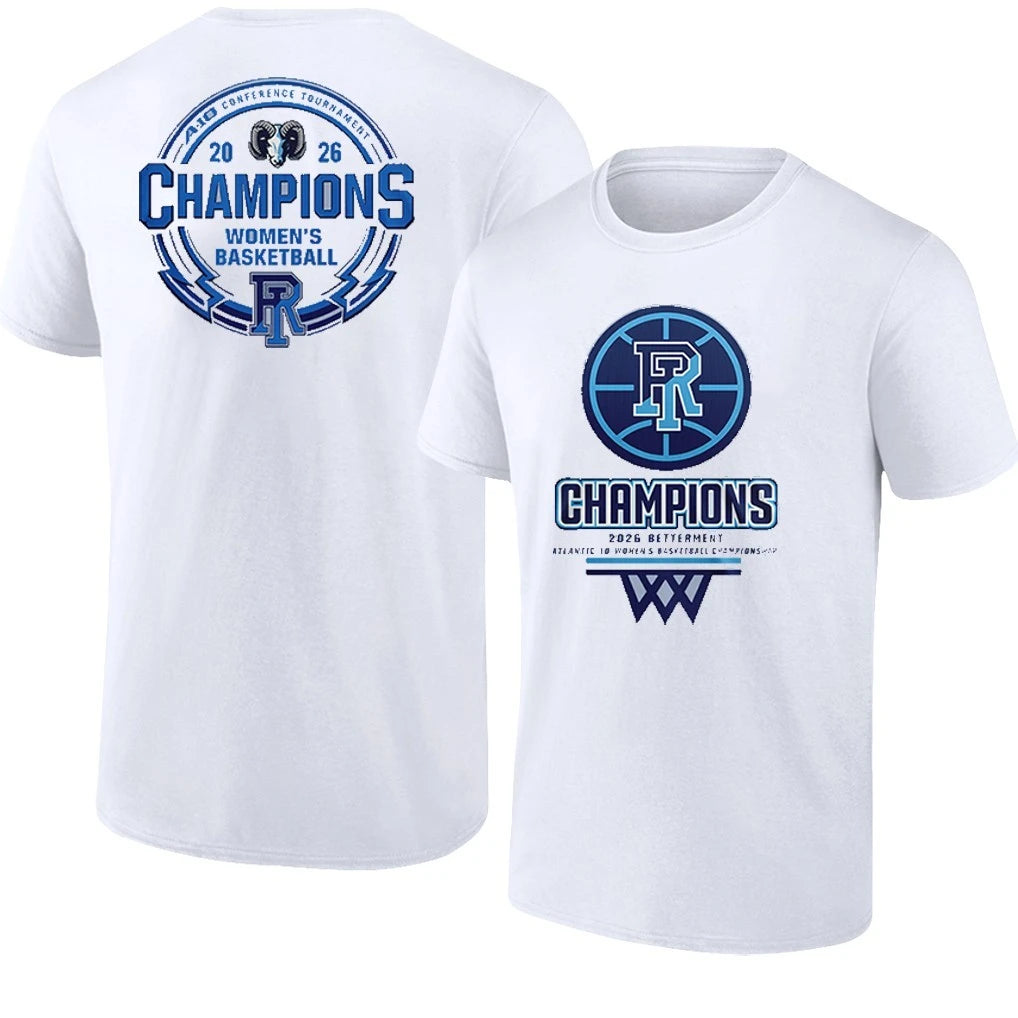 Rhode Island Rams Women’s Basketball 2026 A-10 Conference Tournament Champions T-Shirt