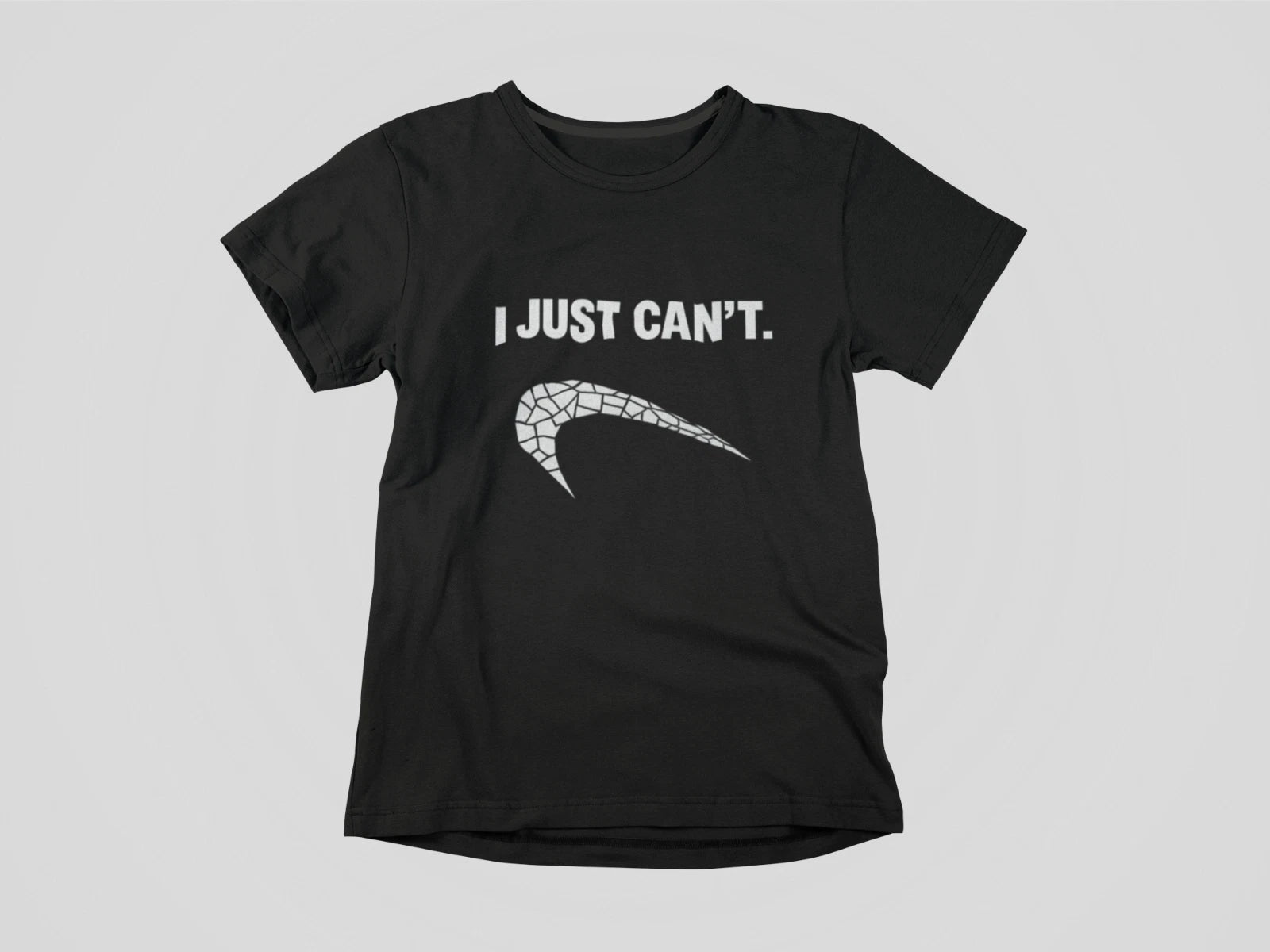 I Just Can’t Shirt Funny Parody Graphic Tee Broken Swoosh Style Sarcastic Humor
