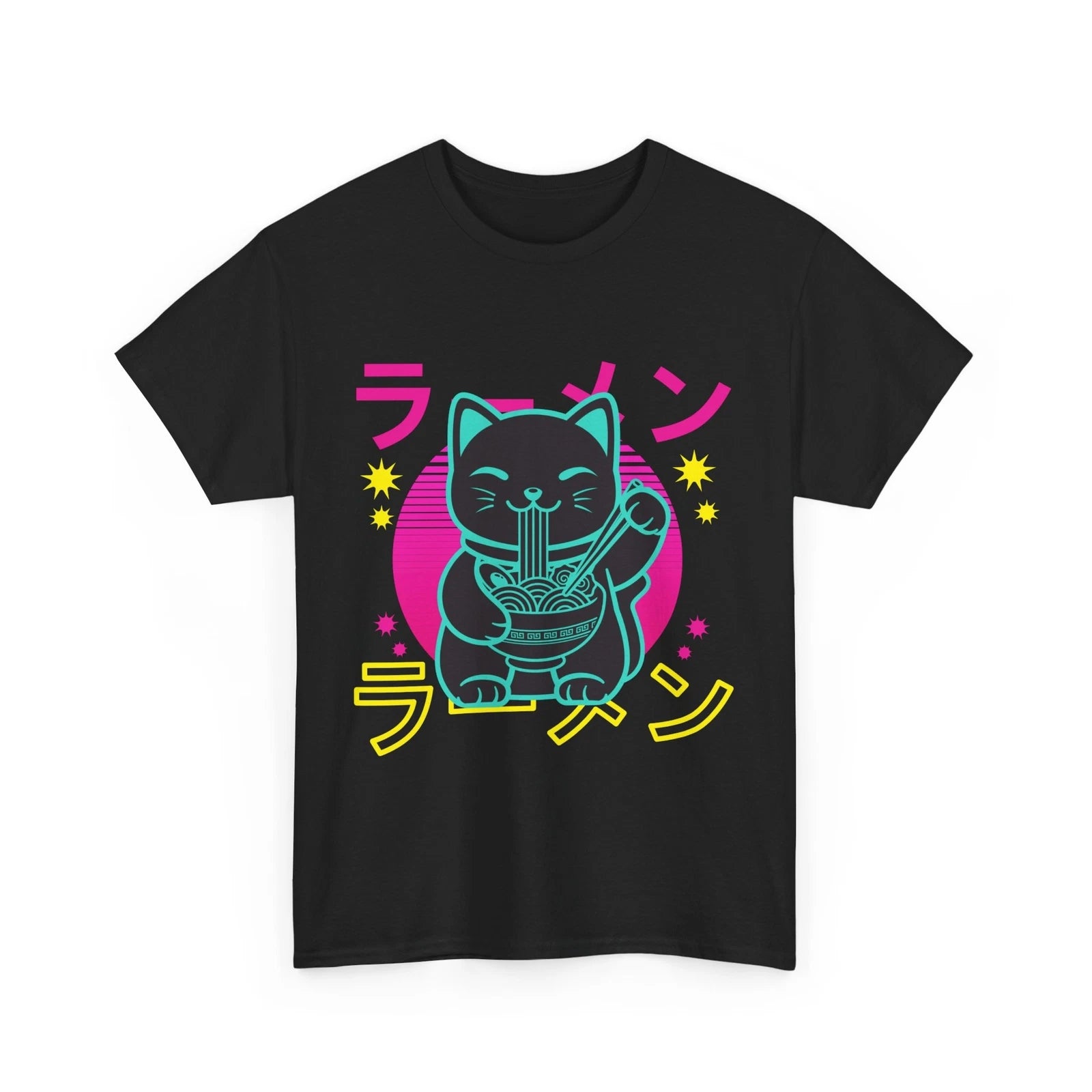 Kawaii Cat Shirt, Cat Eating Ramen Shirt, Japanese Food Lovers Shirt
