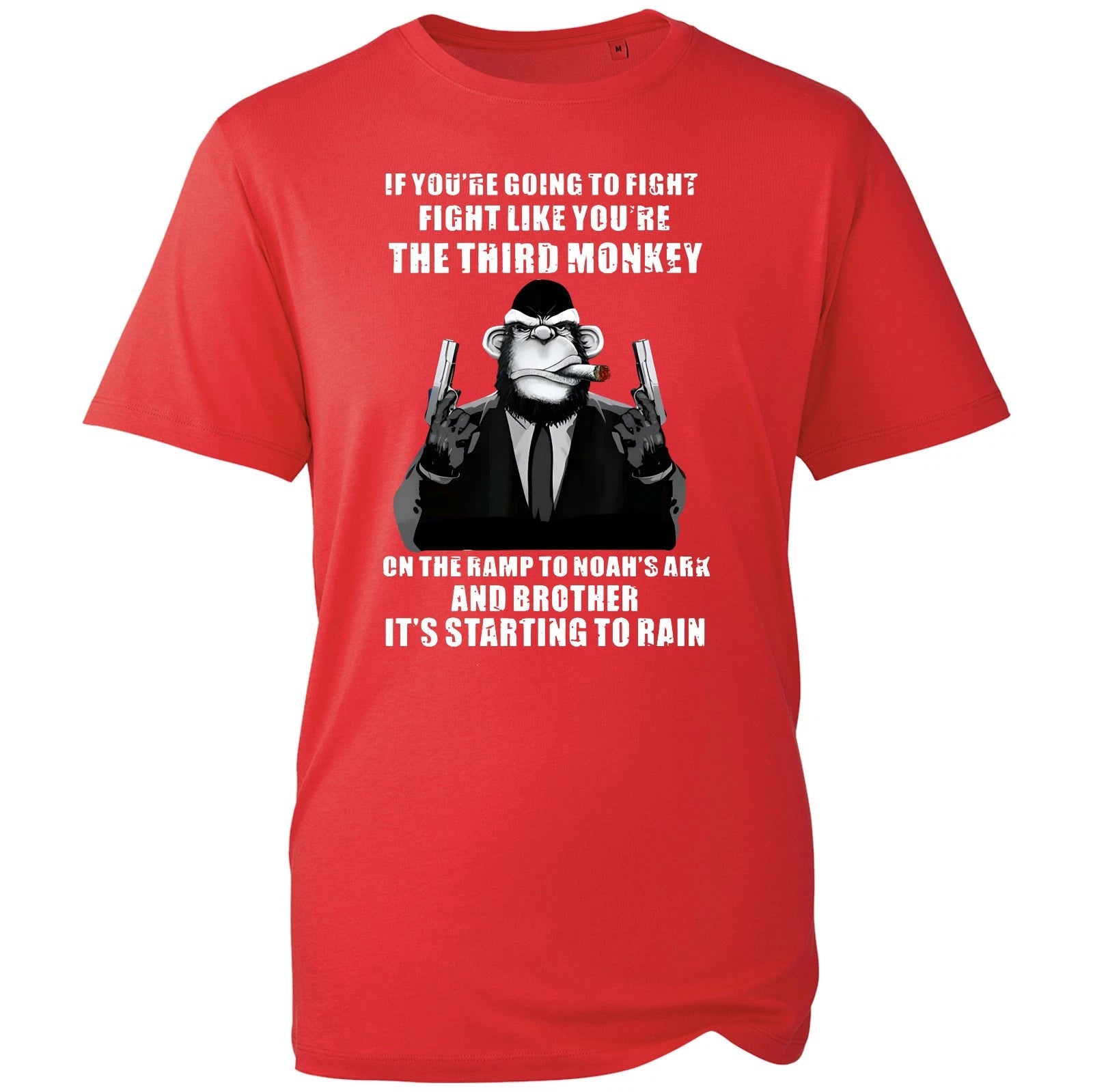 Third Monkey Noah's Ark T Shirt Mens Black Funny Sarcastic Graphic Tee Joke Gift
