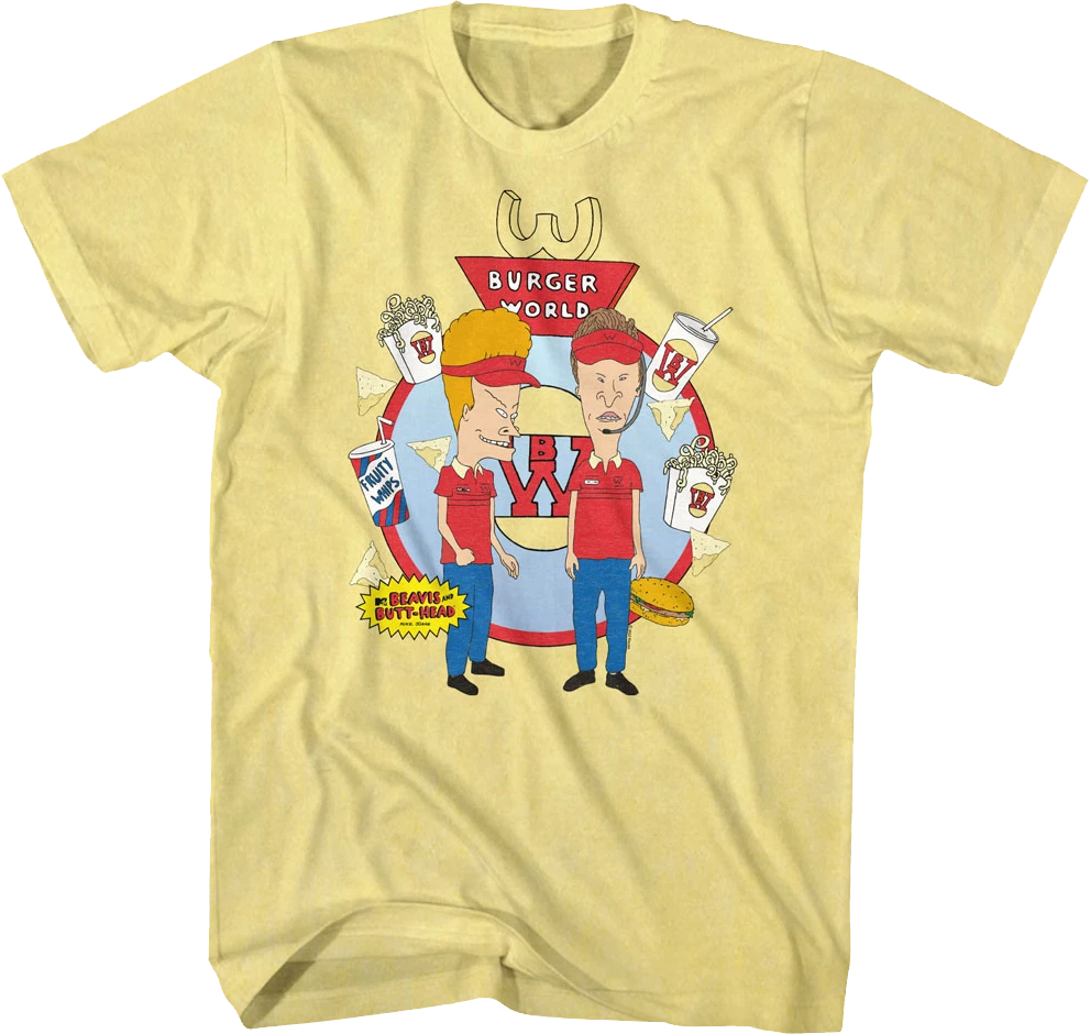 Vintage Burger World Beavis And Butt-Head T-Shirt All Size