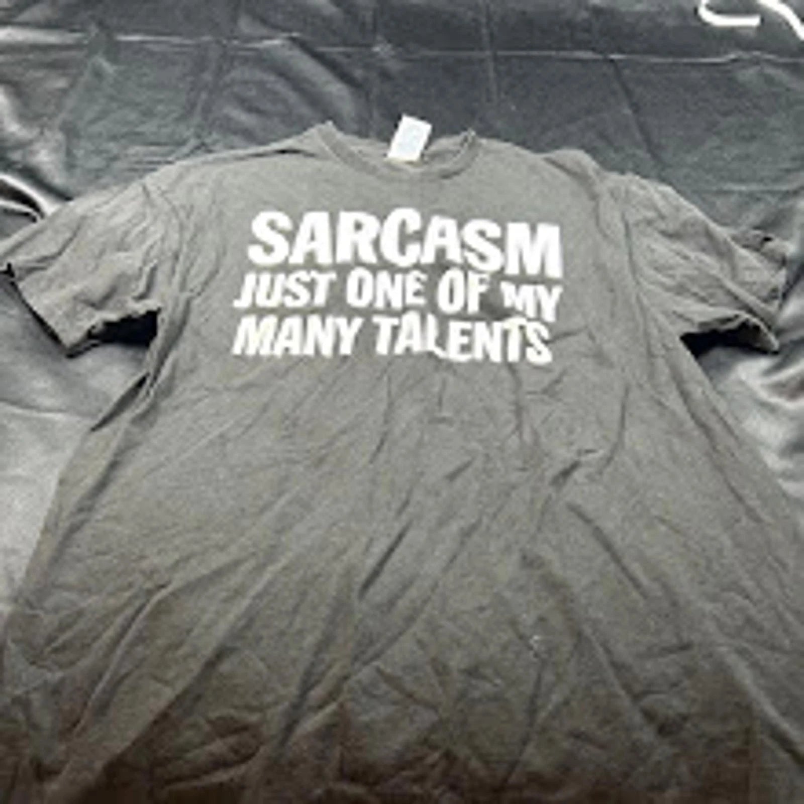 Unisex Black “Sarcasm Just One of My Many Talents” T-Shirt Size L