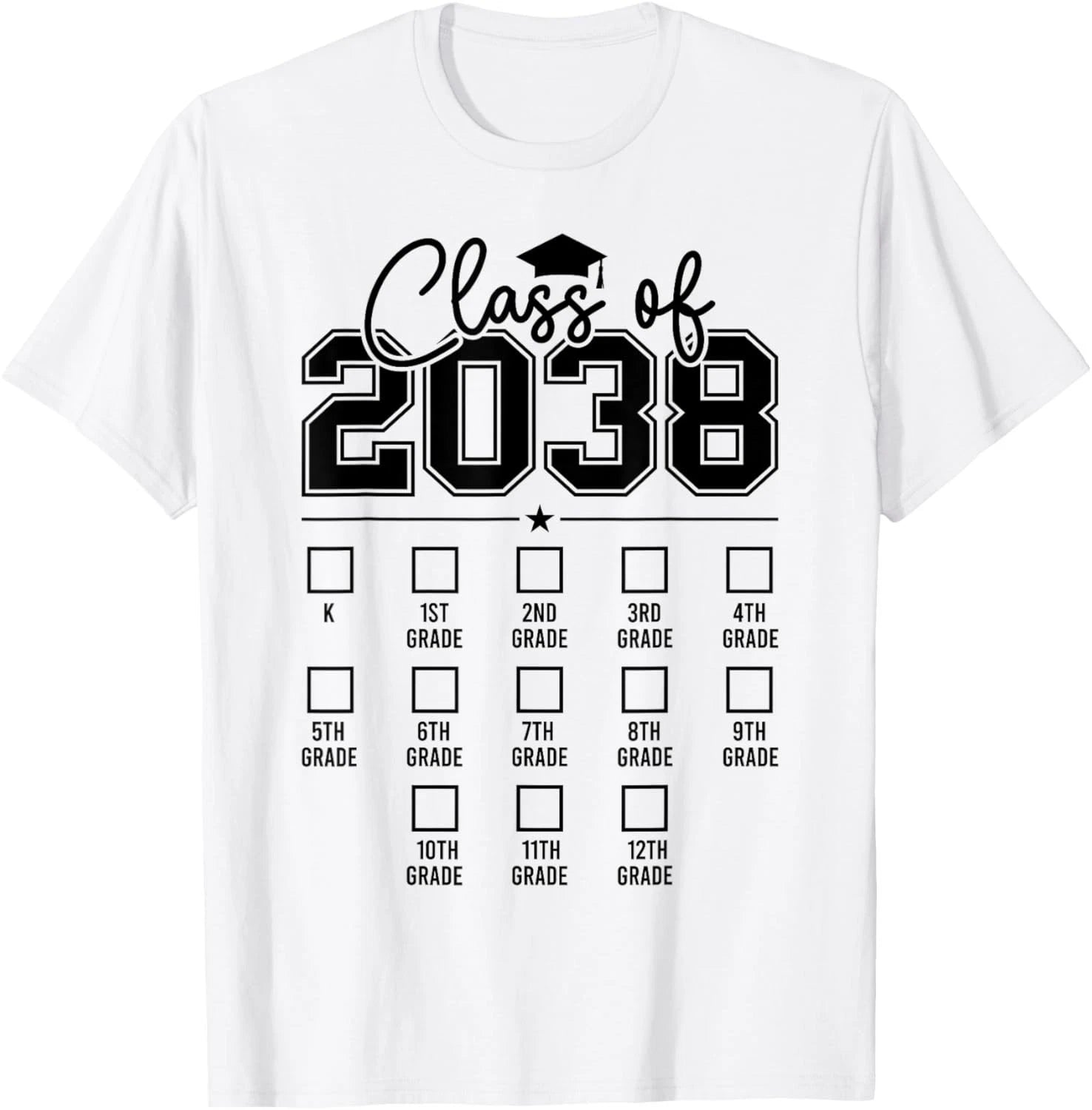 Class of 2038 Grow With Me Funny Kindergarten Back To School Gift Unisex T-Shirt