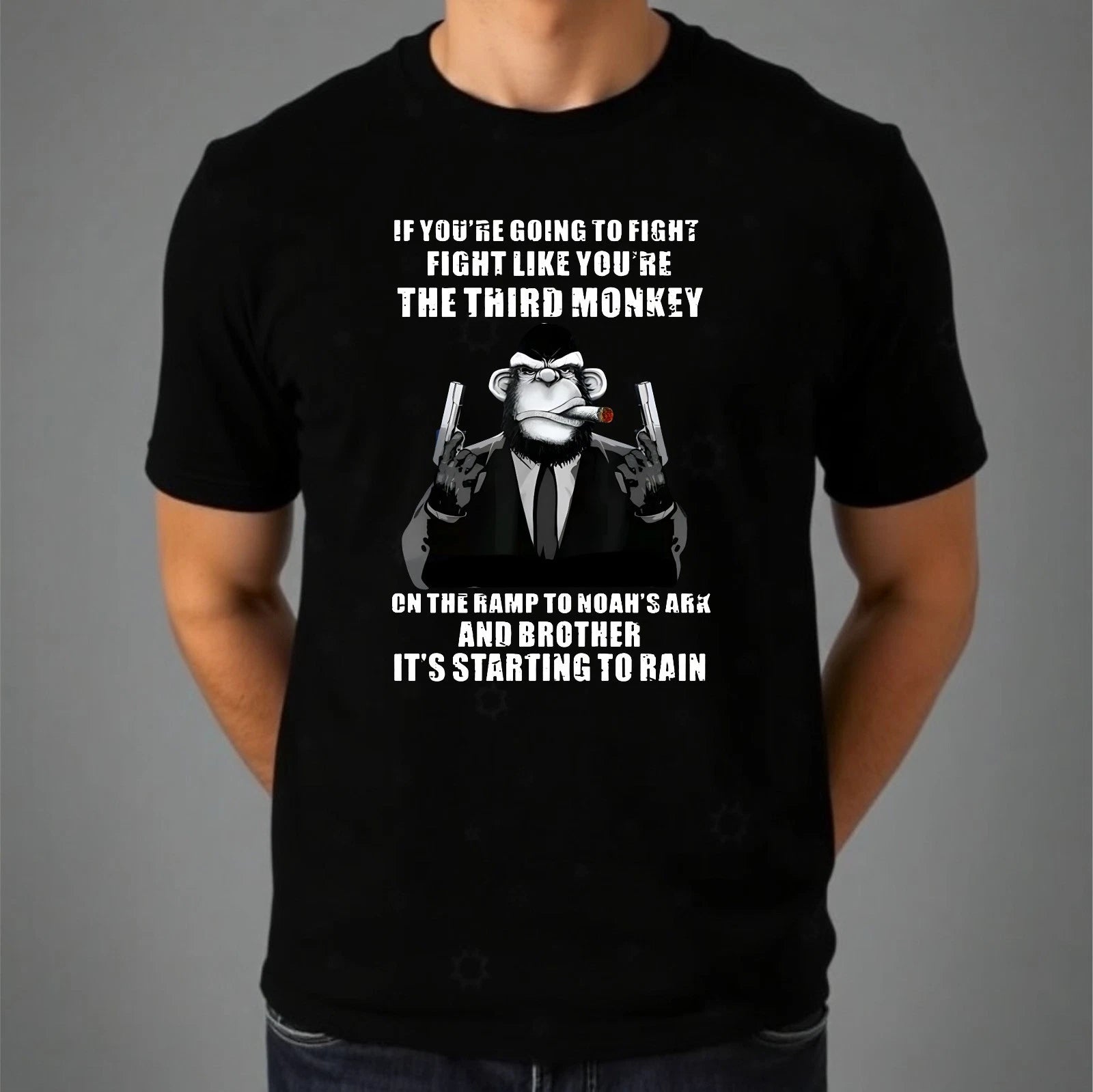 The Third Monkey T-shirt Funny Motivational Quote Gift Top Men's Unisex Tee