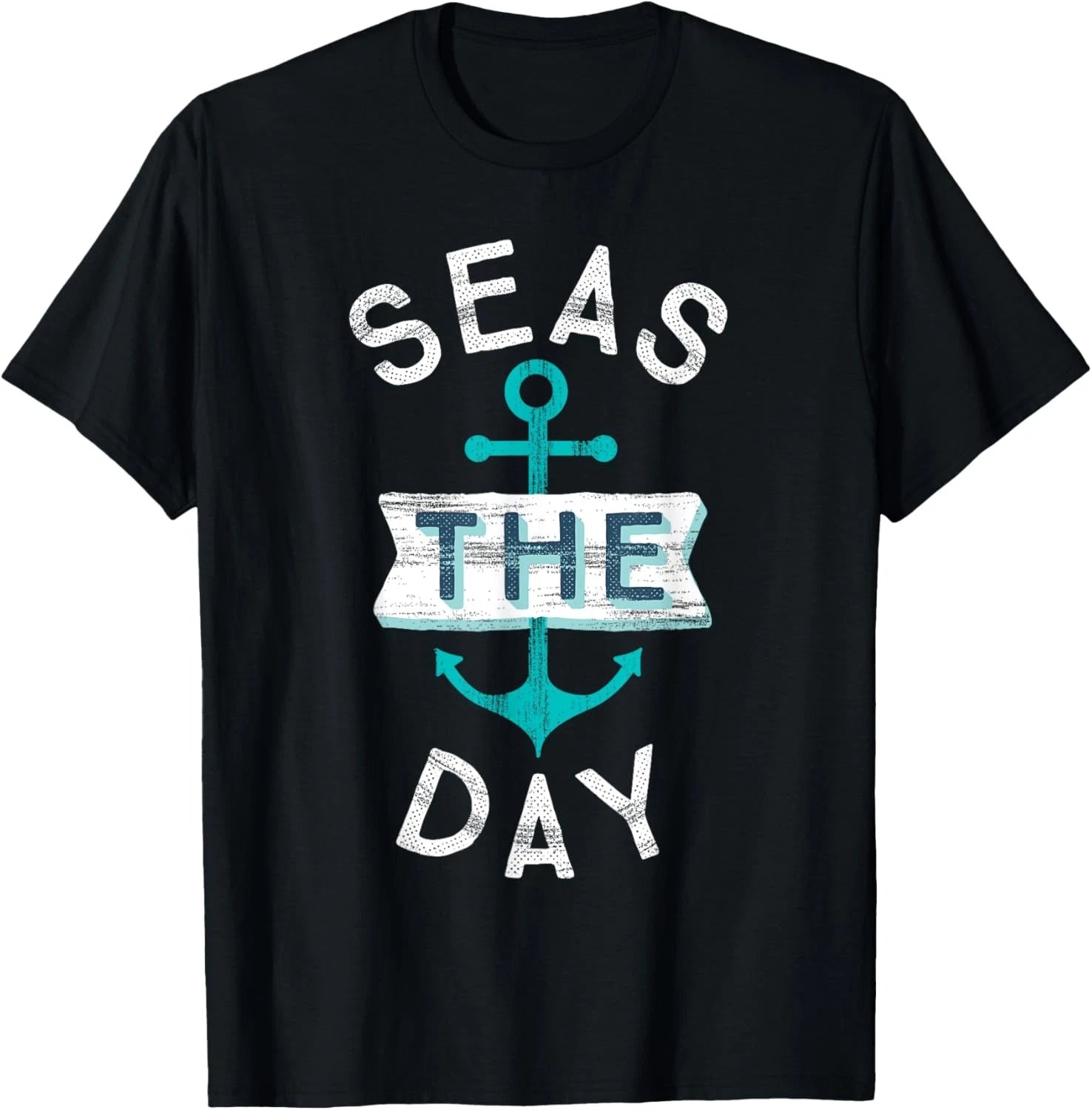 Funny Cruise Shirt Saying Seas Day Teal Nautical Anchor T-Shirt