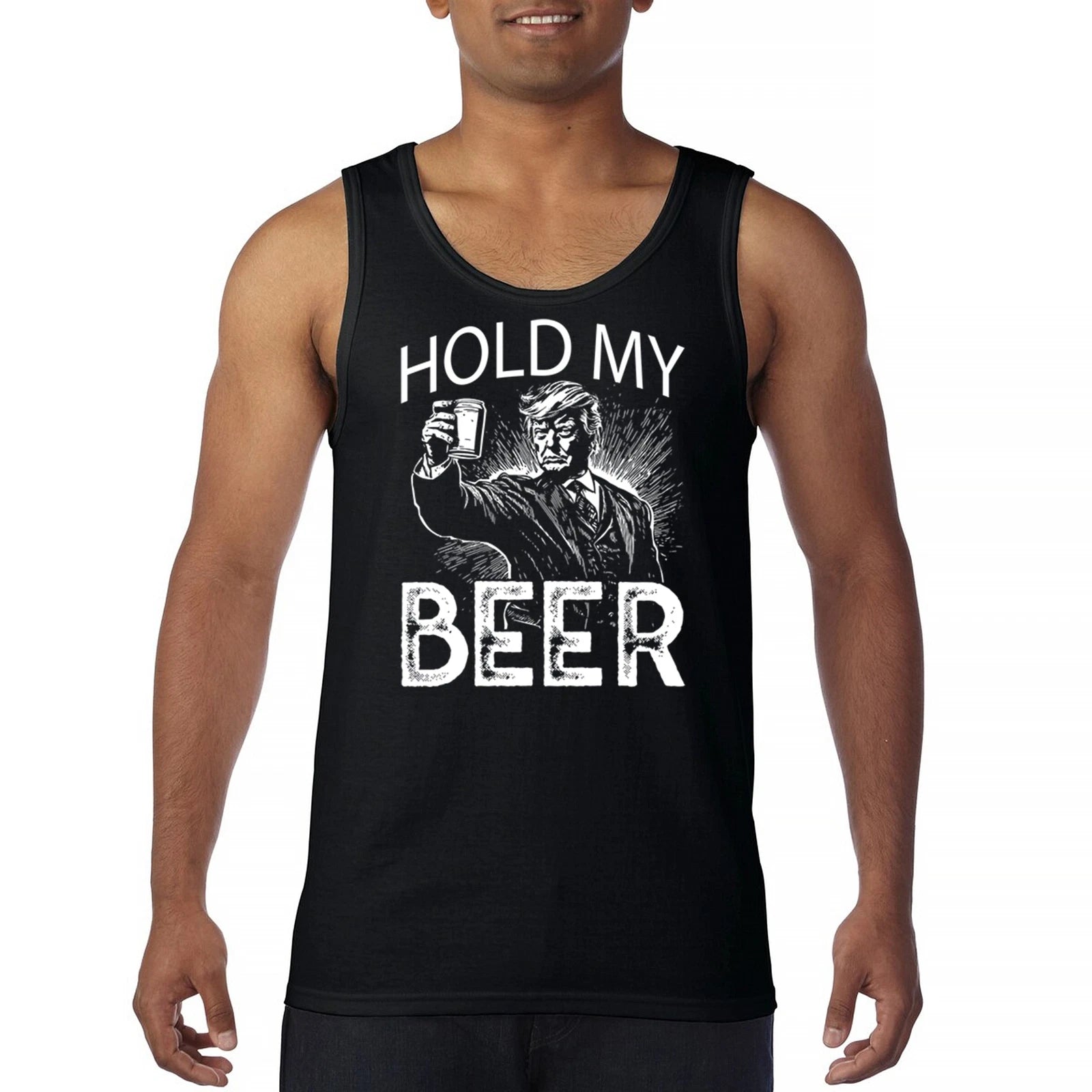Hold My Beer Donald Trump 2024 Tank Top 47th President MAGA Funny Men's Top