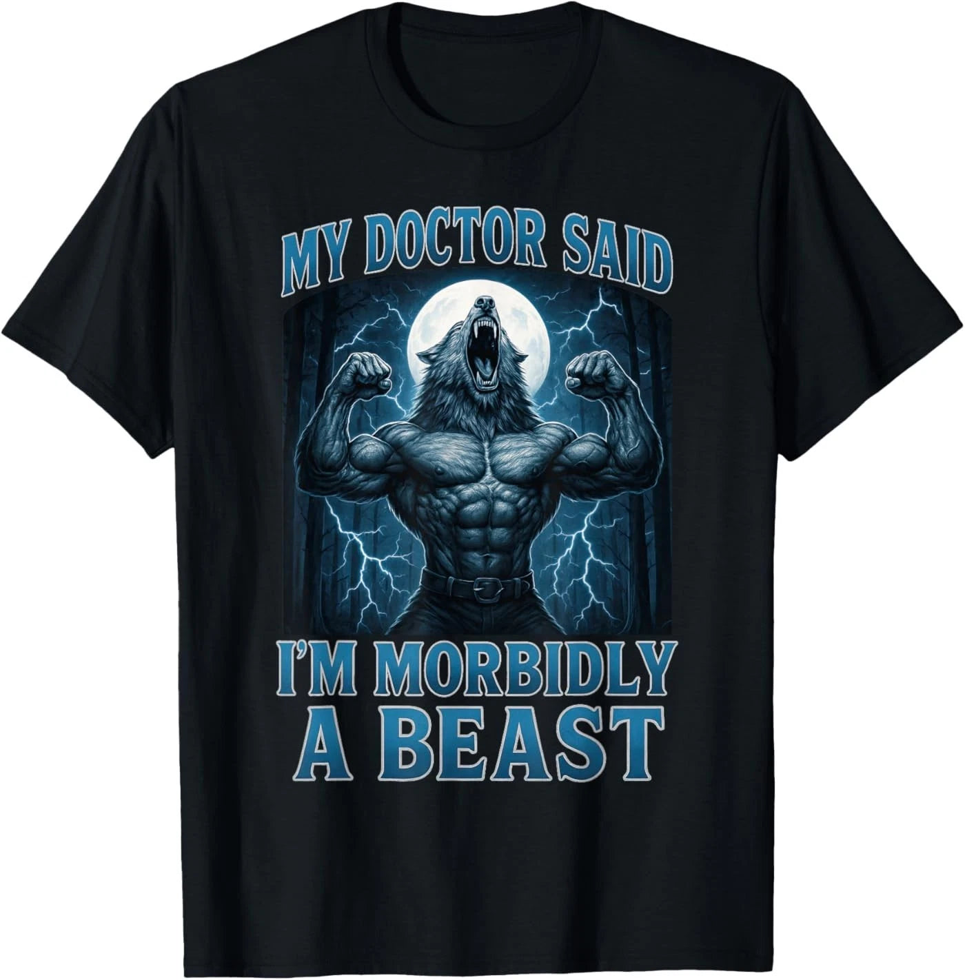 Funny Graphic Tee for Men Women Teens Alpha Wolf Beast Meme T-Shirt