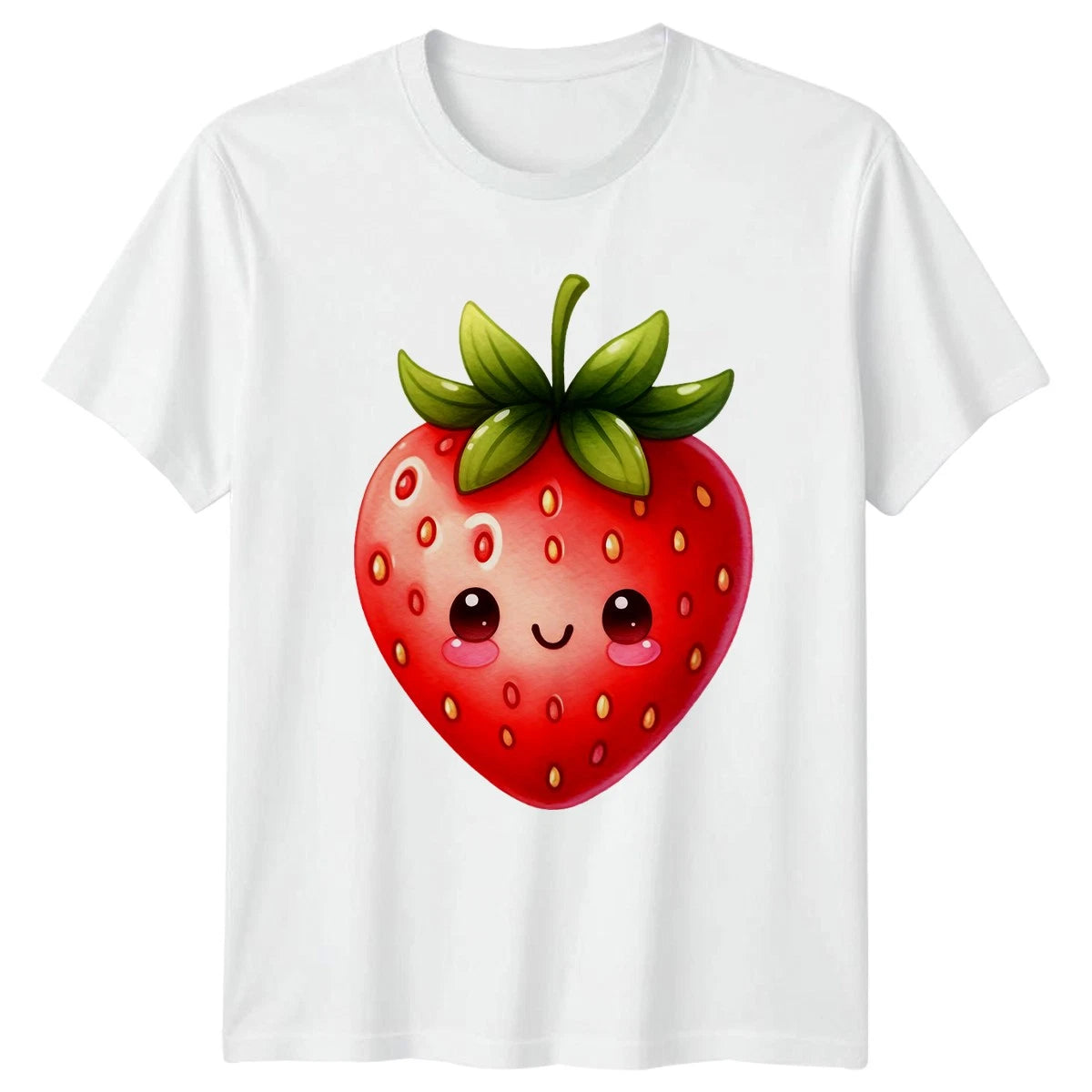 Sweet Kawaii Happy Strawberry Cute T-Shirt Cartoon Fruit Food Birthday Gift