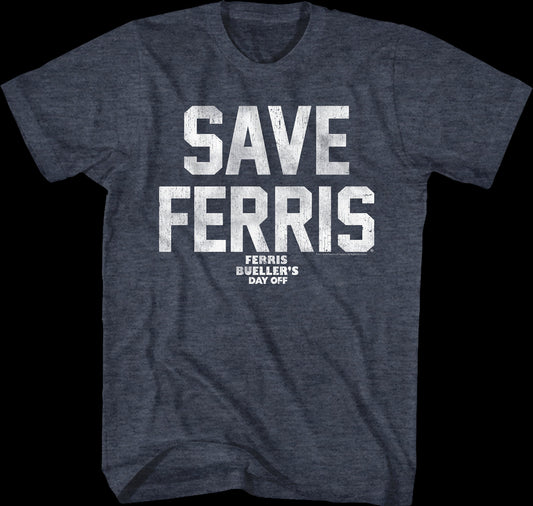 Save Ferris Vintage Blue Design Ferris Bueller's Day Off T-Shirt