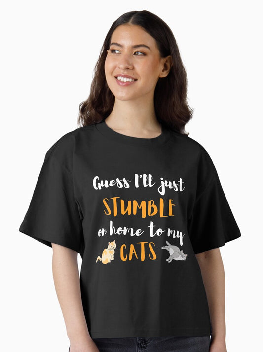 Guess I'll Just Stumble on Home to My Cats Taylor Swift Boxy T-Shirt