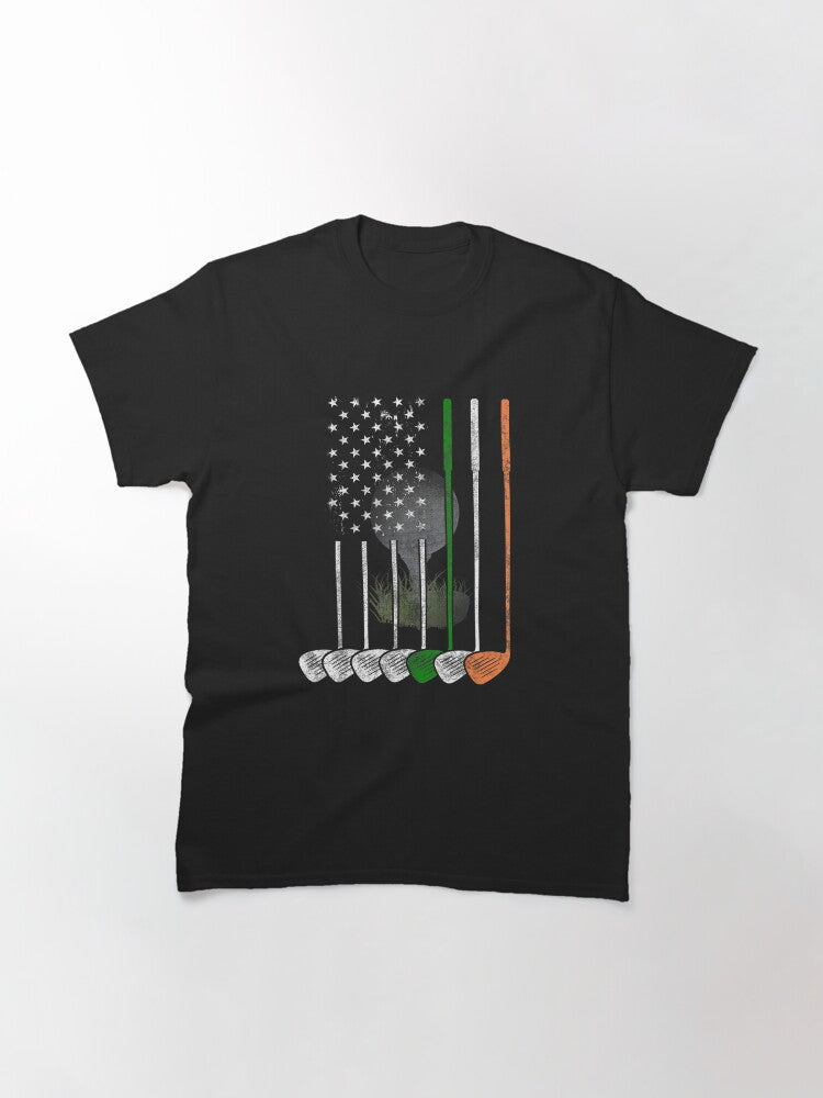 American Flag Golf Flag St Patrick Day Graphics Classic T-Shirt