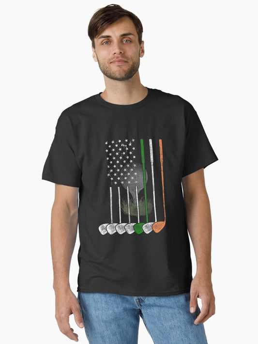 American Flag Golf Flag St Patrick Day Graphics Classic T-Shirt