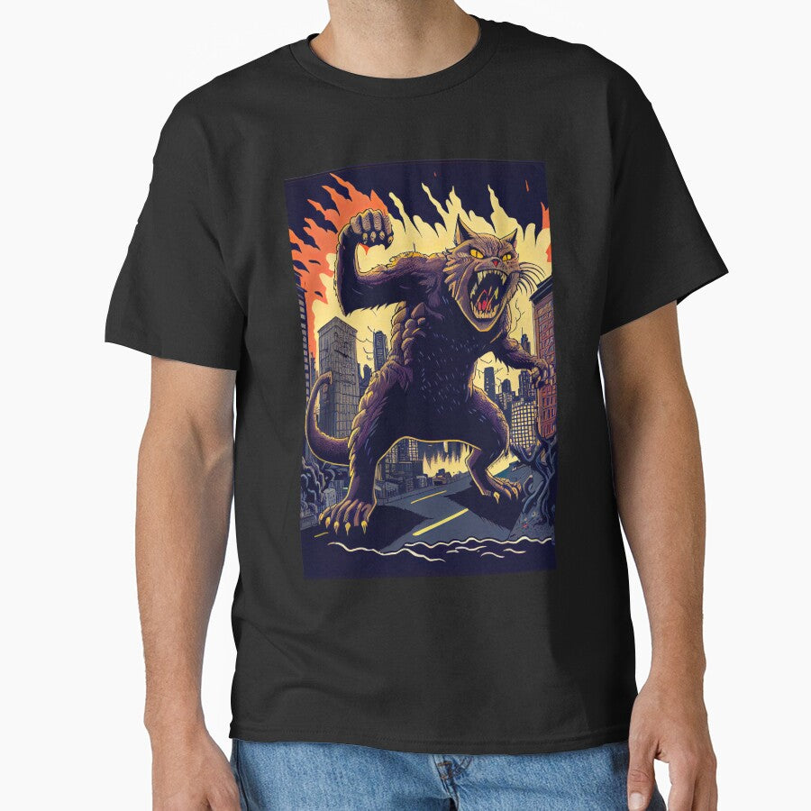Giant Angry Cat attacking a city by KoolArtDistrict