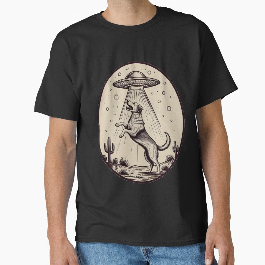 Desert Dog Abduction UFO Illustration by Clauxel