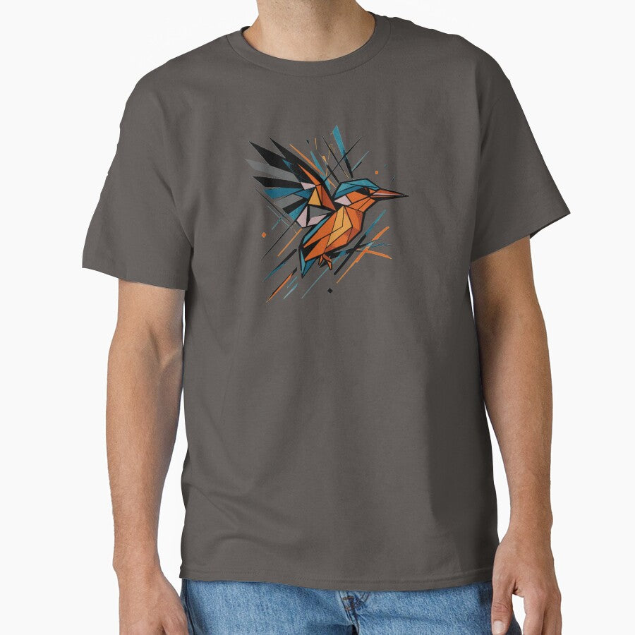 Geometric Kingfisher – Abstract Splash of Flight by PrimitiveTees