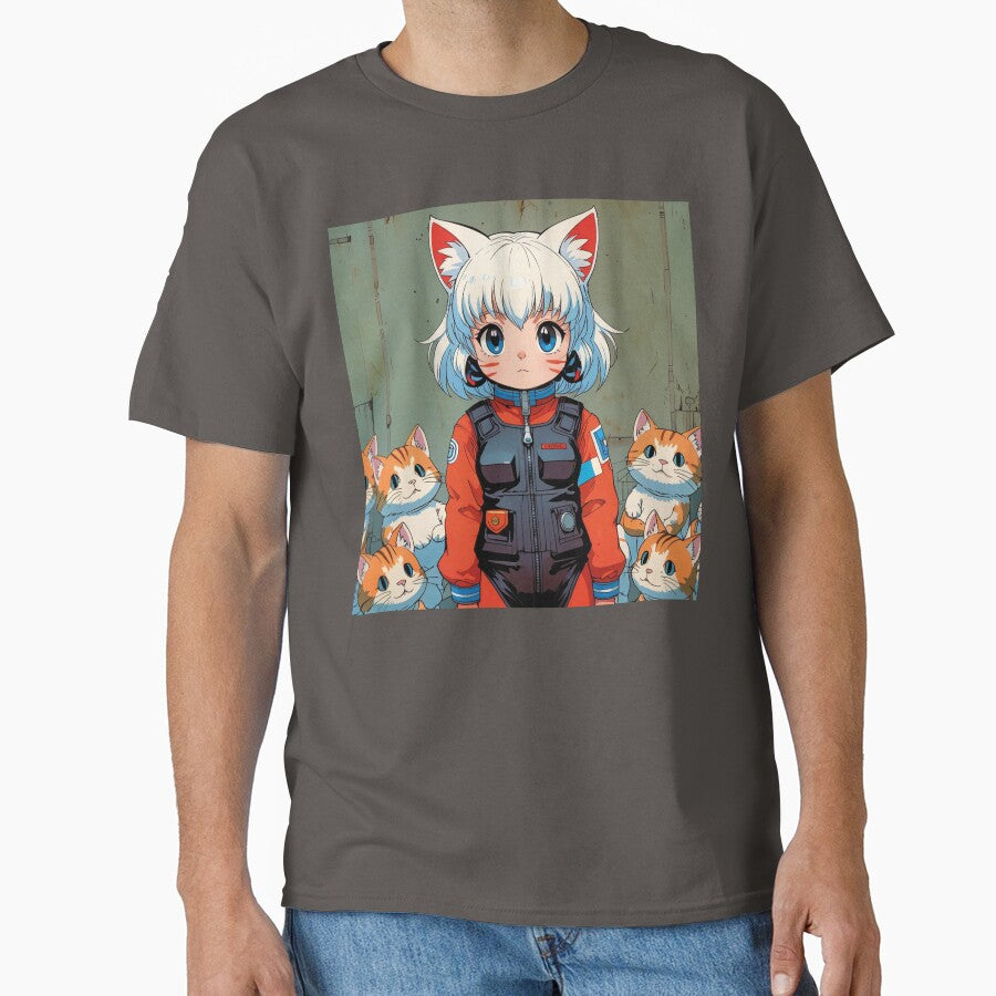 Kawaii girl with fat and tender kittens by MerlinWear