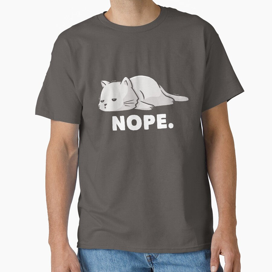 Nope Funny Cute Lazy Cat Gift by EduEly
