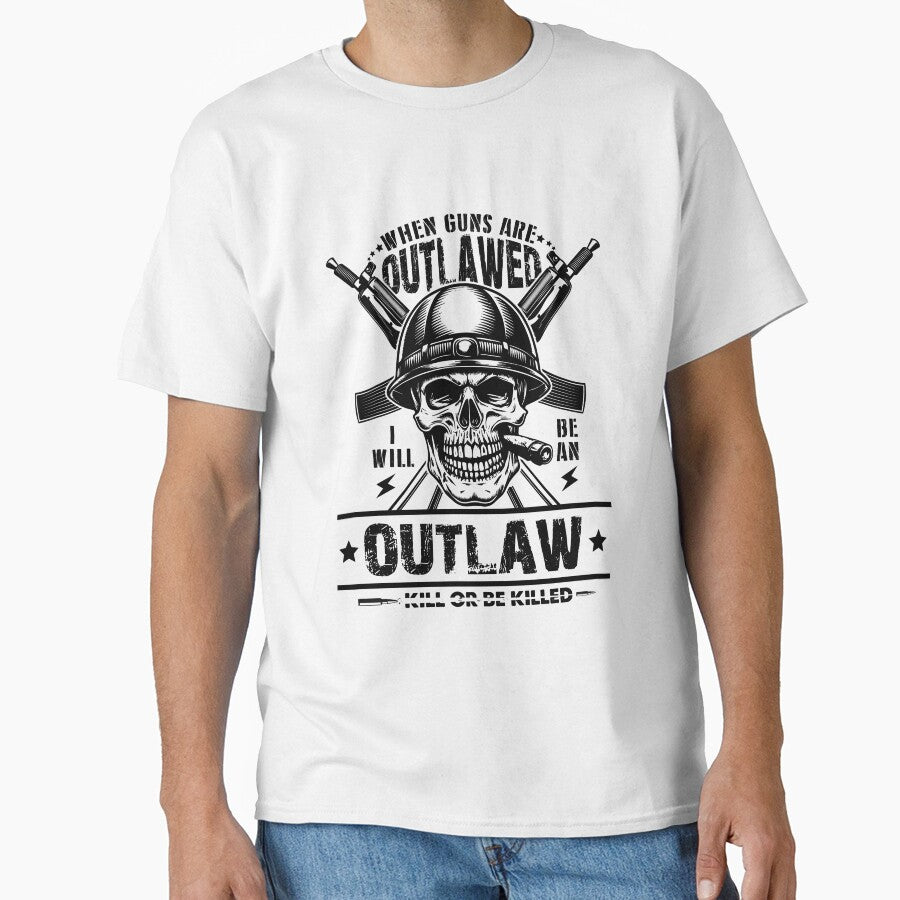 When Guns Are Outlawed, I'll Be an Outlaw – Bold Statement Tee by PixelCraftBD