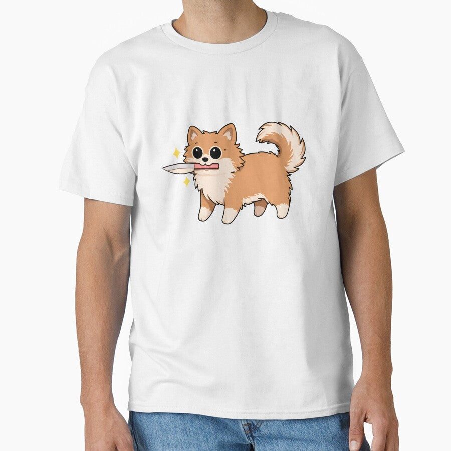 Cute Dog With Knife – Funny Cartoon Puppy Meme by Senkov