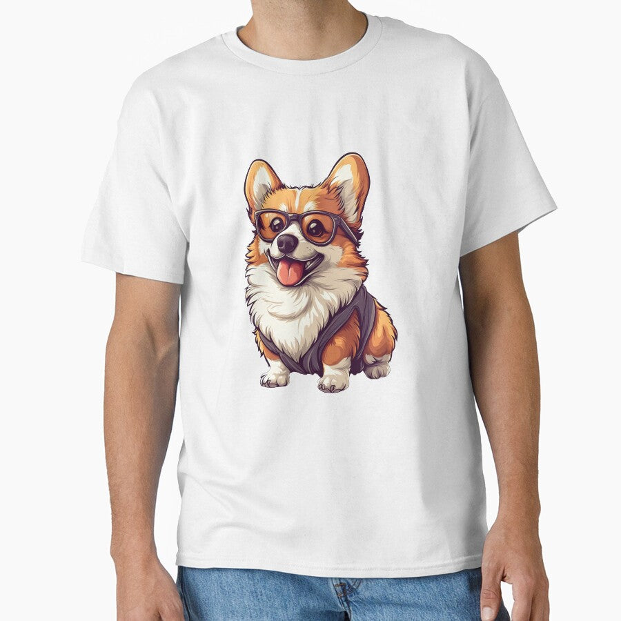 Cute Pembroke Welsh Corgi Dog Wearing Glasses by NanarodsDesign