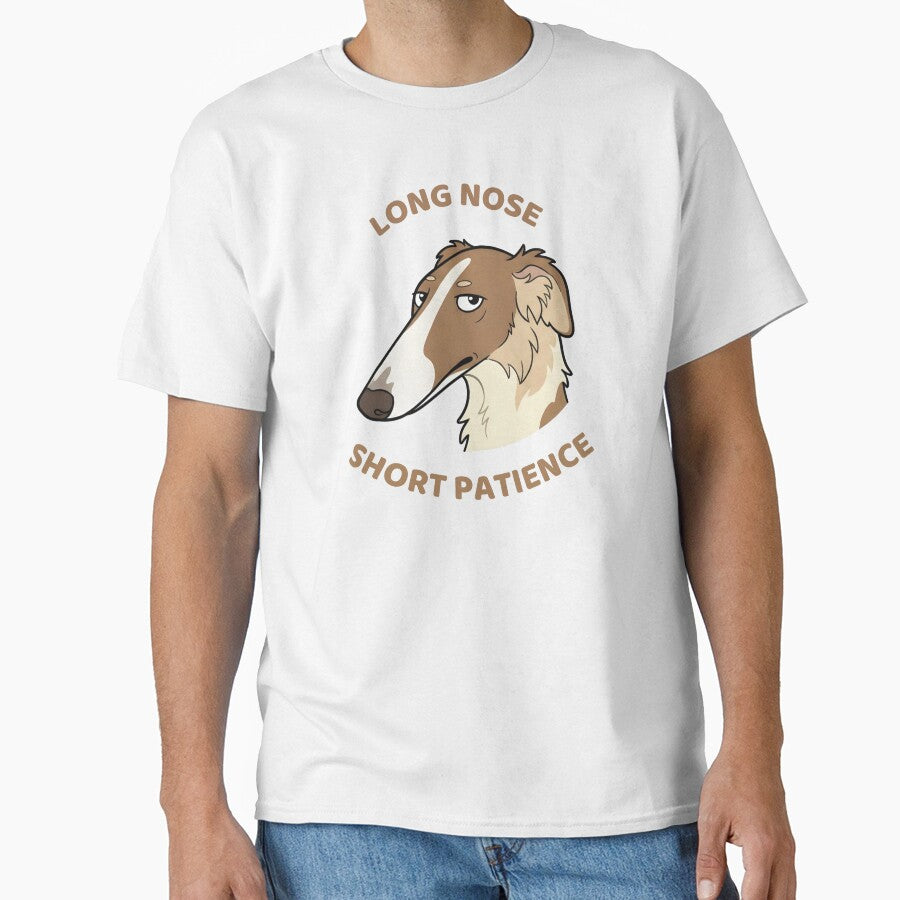 Long Nose Short Patience – Funny Russian Borzoi Cartoon Dog by OskarCreates