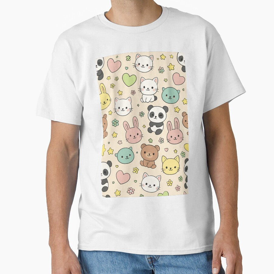 Cute Kawaii Animals Pattern – Pastel Cartoon Design by ethnicdigital