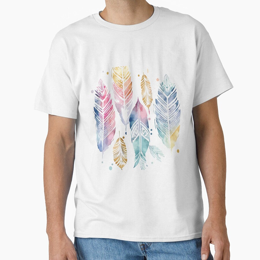 A Delicate Pastel Feathers Watercolor - Boho Chic Patterns by GVRDesign