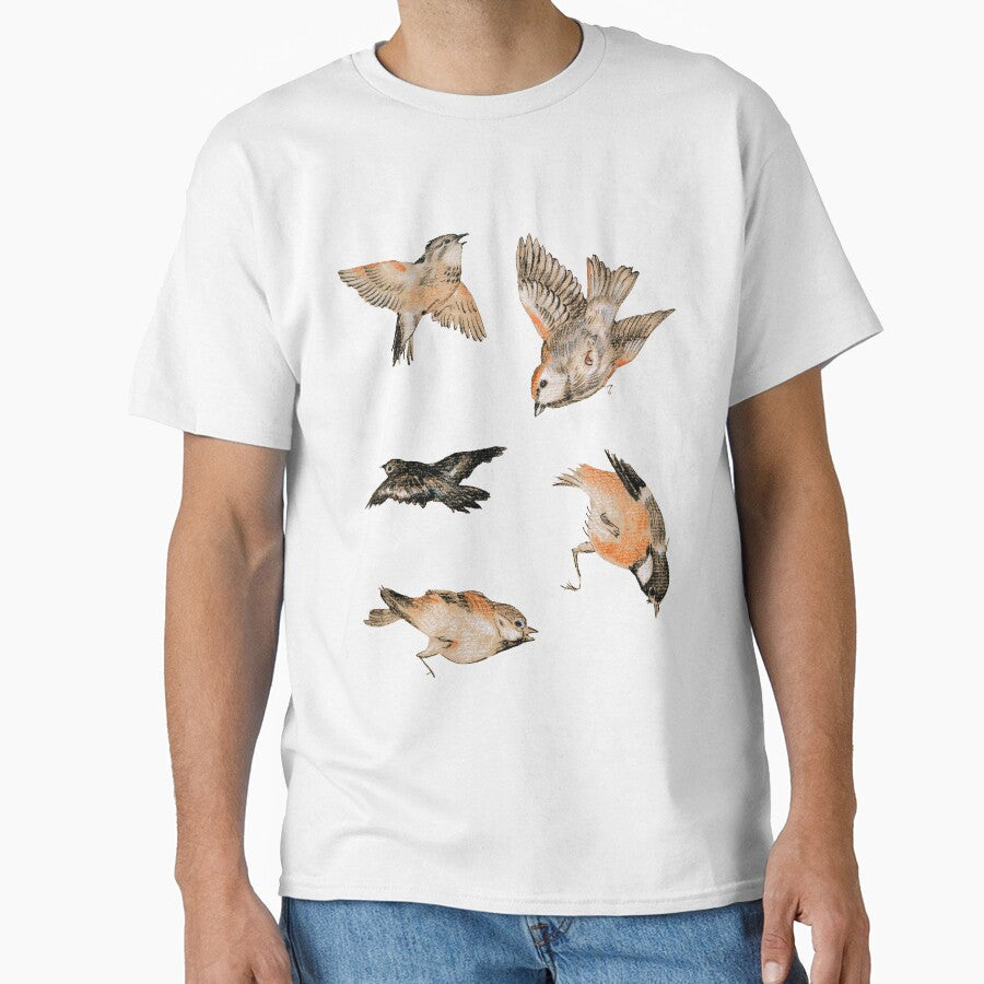 Birds Vintage Sticker Set Classic T Shirt