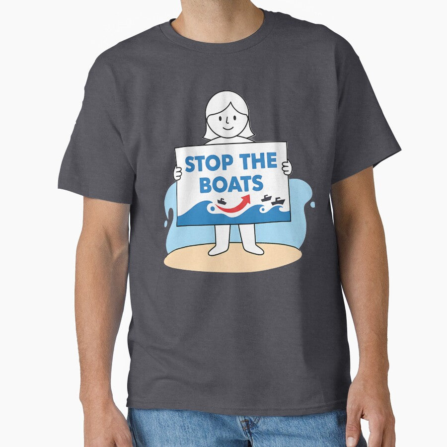 Stop The Boats Political Statement Gift USA by Gilded Dreams
