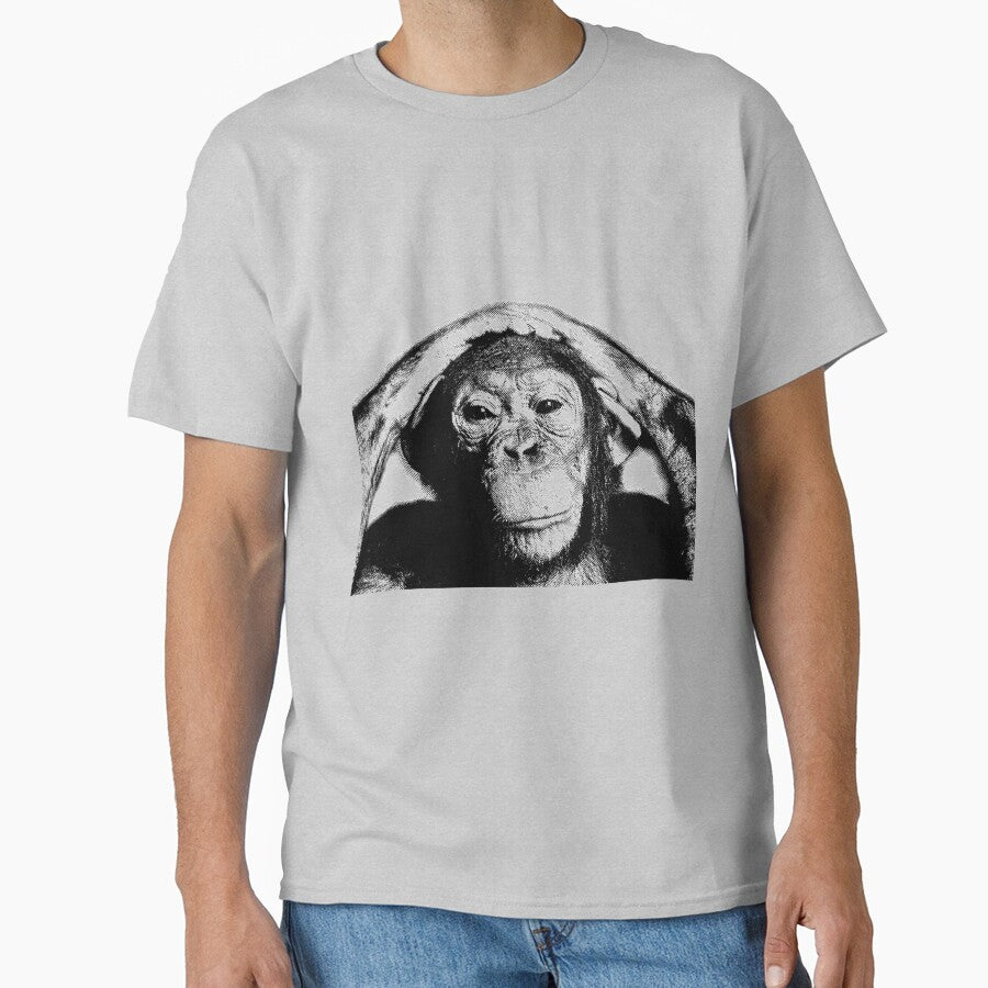 Wise Chimpanzee. Wildlife Digital Engraving Image by Digital Eclectica