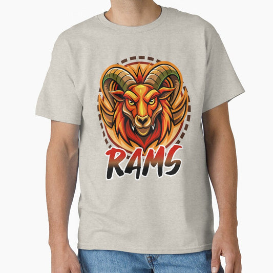 ANIMAL SPORTS TEAM LOGO - RAM RAMS - GO! D1 Classic T-Shirt