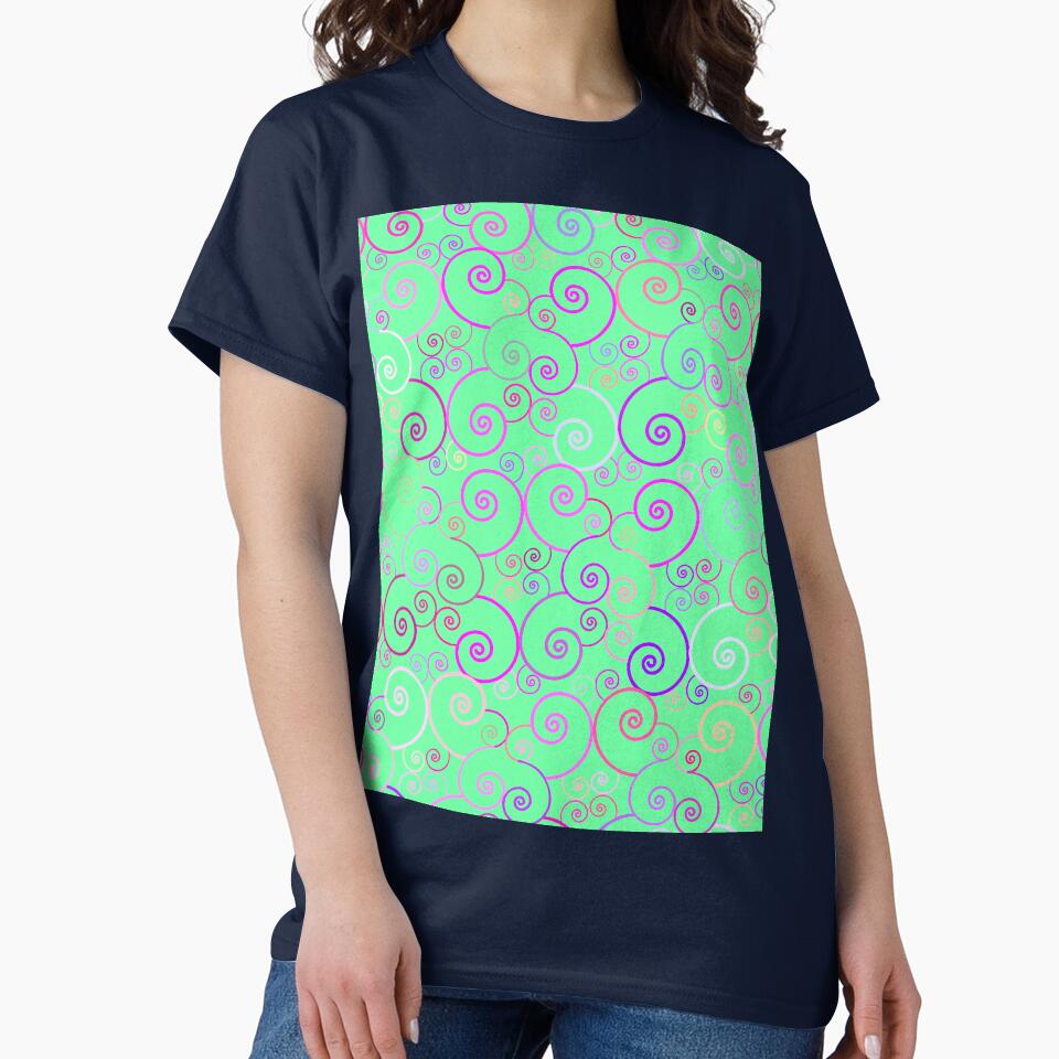 Beautiful green spiral abstract floral pattern by urban-color