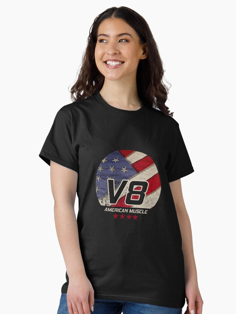 American Muscle US Car I Vintage Retro USA V8 Design Classic T-Shirt Style001