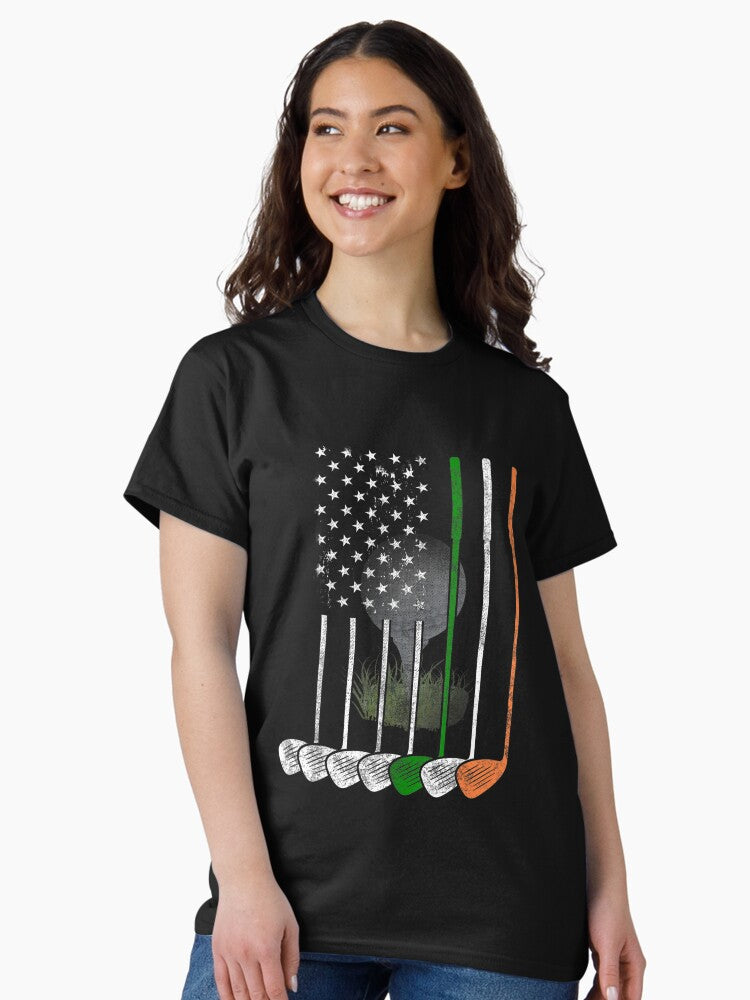 American Flag Golf Flag St Patrick Day Graphics Classic T-Shirt