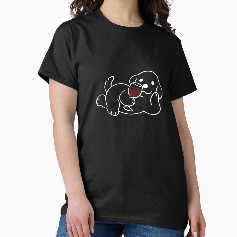 Dog Shirt, Funny Dog Shirt, Dog drinking wine Shirt, funny shirt by JuanKarlos