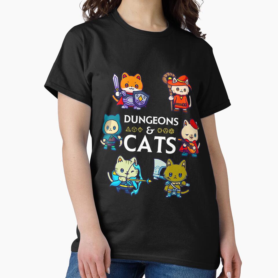 Dungeons And Cats Rpg D20 Dice Nerdy Fantasy Gamer Cat by rahamatoutafahd