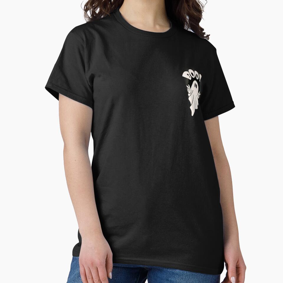 Ghost Retro Boo Graphic Printed T-Shirt by KARSCORP